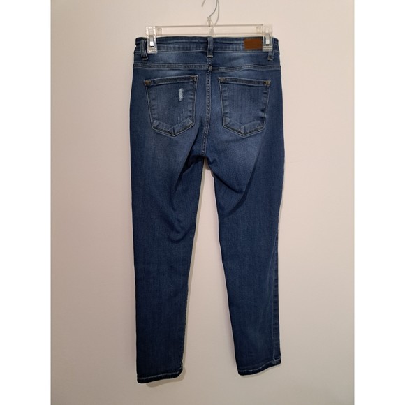 judy blue Denim - Judy Blue Boy Friend Fit Distressed Jeans Dark Wash Size 3/26